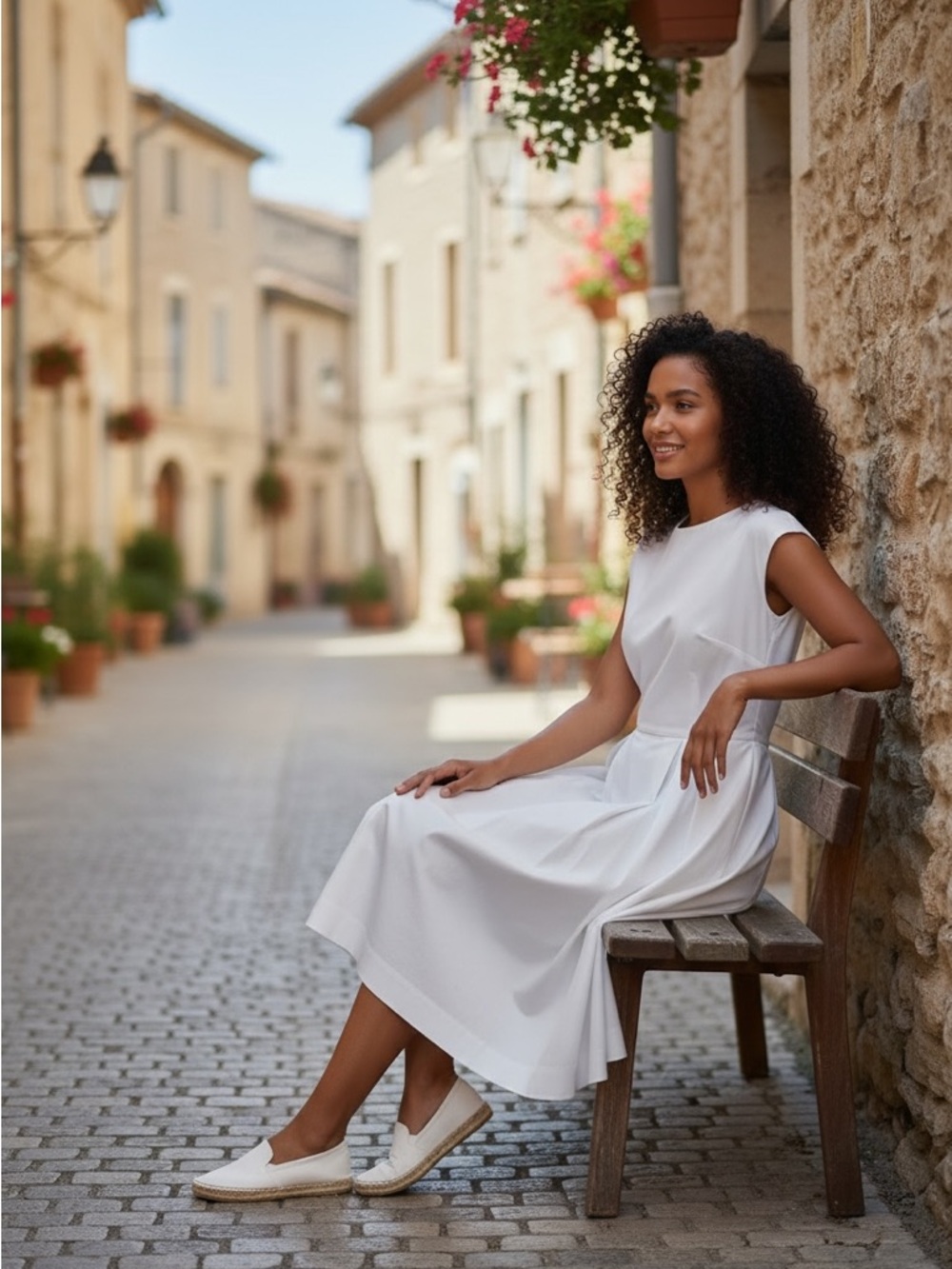 Anthropologie Sunday in Brooklyn White Midi Pleated Dress - Picture 2 of 14